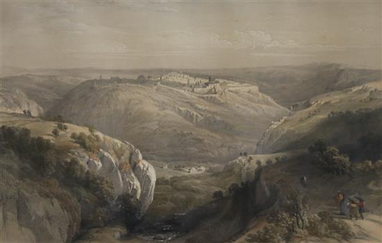 David Roberts, aquatint, View of a mosque(-)